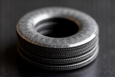 Close-up of carbon fiber drag washers for a fishing reel