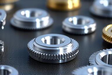 Assortment of new, high-quality fishing reel gears and bearings on a clean tray